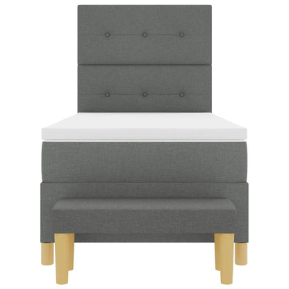 Letto a molle con testiera Grigio scuro 200 x 80 cm Tessuto | homemem39