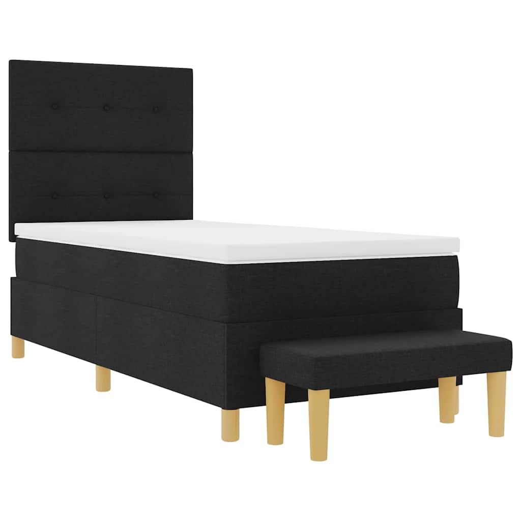 Letto a molle con testiera Nero 200 x 80 cm Tessuto | homemem39