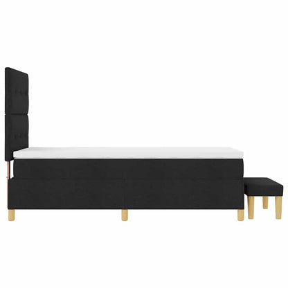 Letto a molle con testiera Nero 200 x 80 cm Tessuto | homemem39