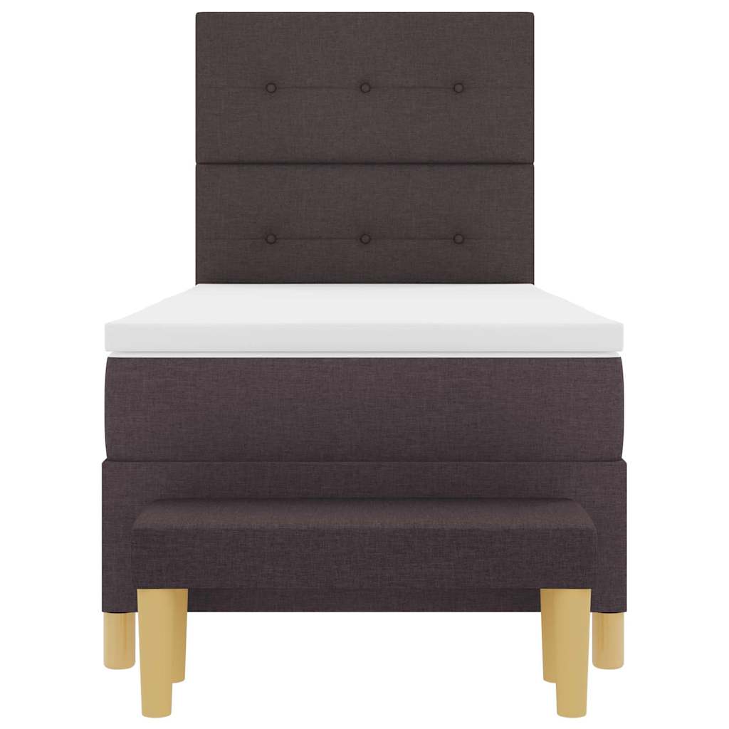 Letto a molle con testiera Marrone scuro 200 x 80 cm Tessuto | homemem39