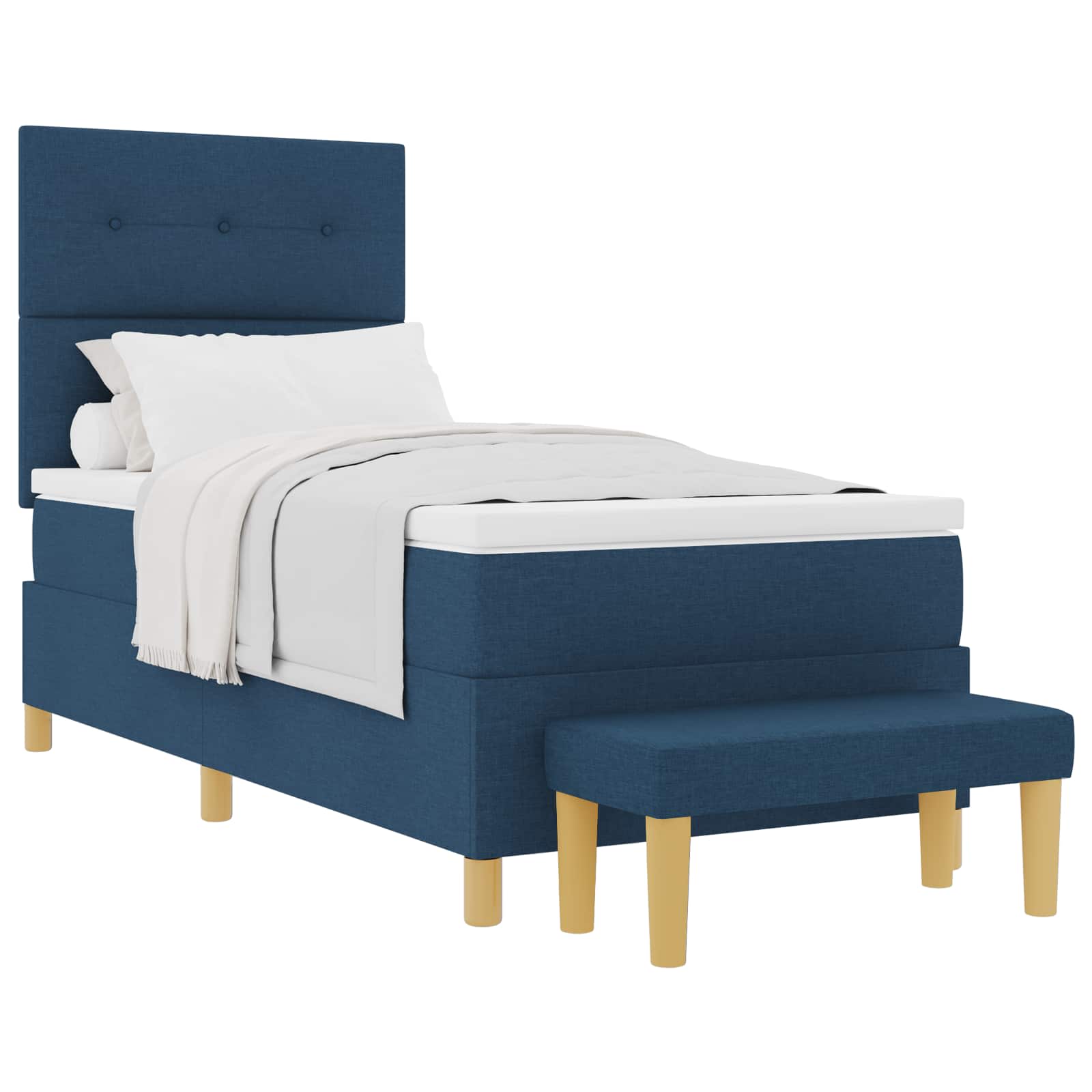 Letto a molle con cuscino con testiera Blu 200 x 80 cm Tessuto | homemem39