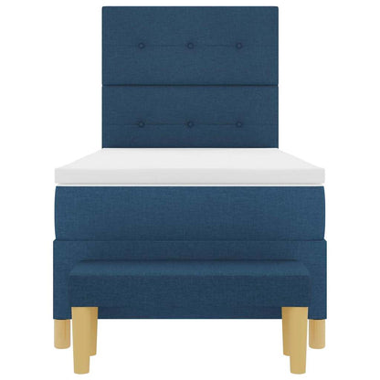 Letto a molle con cuscino con testiera Blu 200 x 80 cm Tessuto | homemem39
