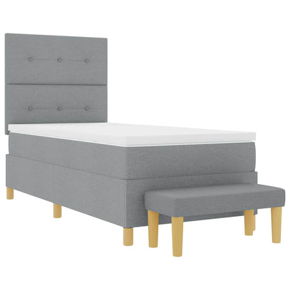 Letto a molle con testiera Grigio chiaro 190 x 90 cm Tessuto | homemem39