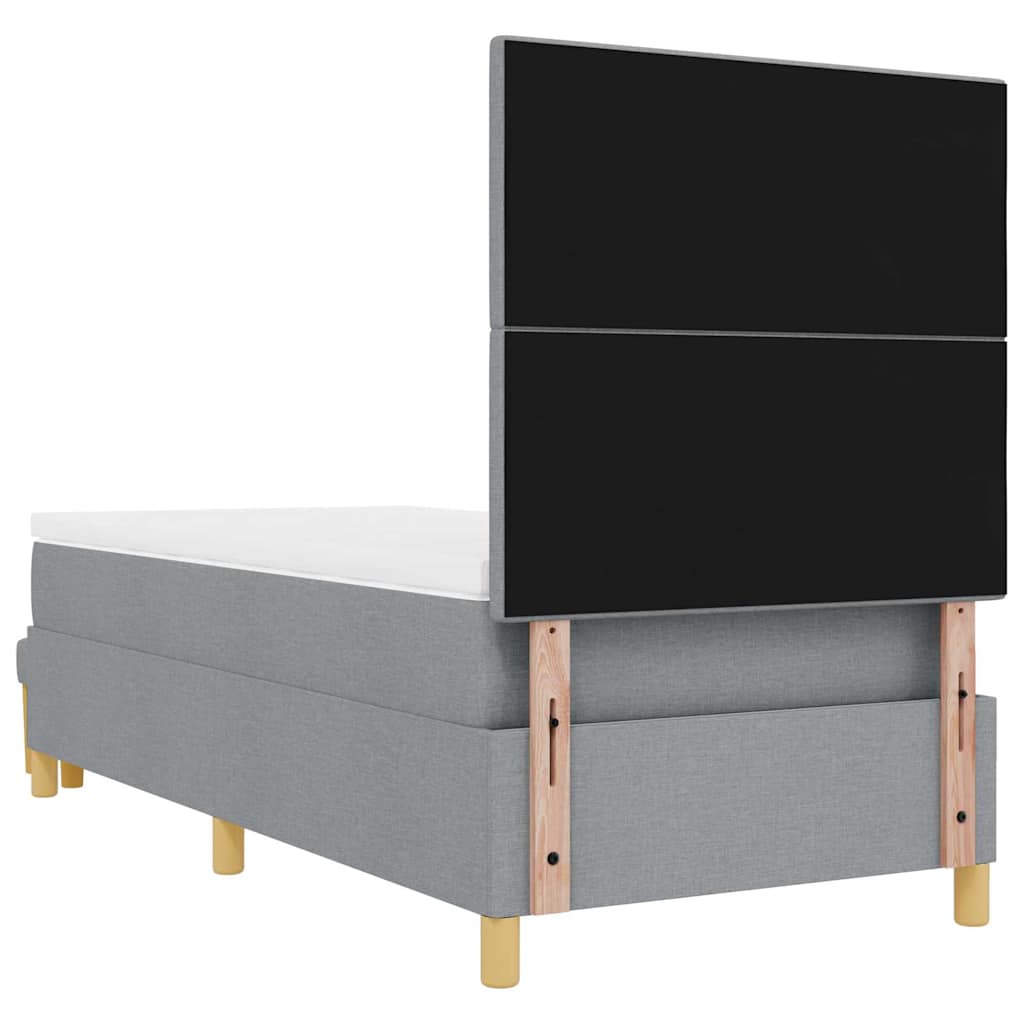 Letto a molle con testiera Grigio chiaro 190 x 90 cm Tessuto | homemem39