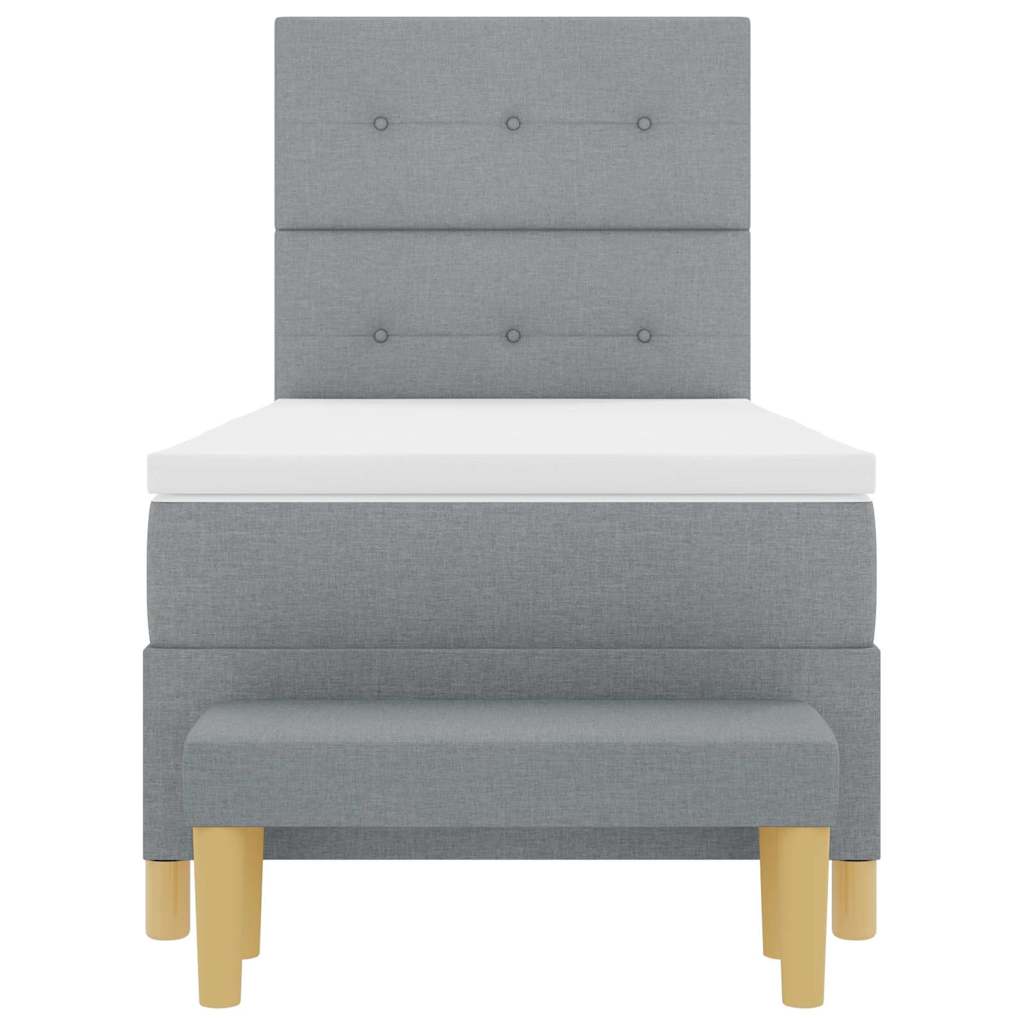 Letto a molle con testiera Grigio chiaro 190 x 90 cm Tessuto | homemem39