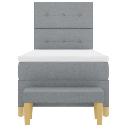 Letto a molle con testiera Grigio chiaro 190 x 90 cm Tessuto | homemem39