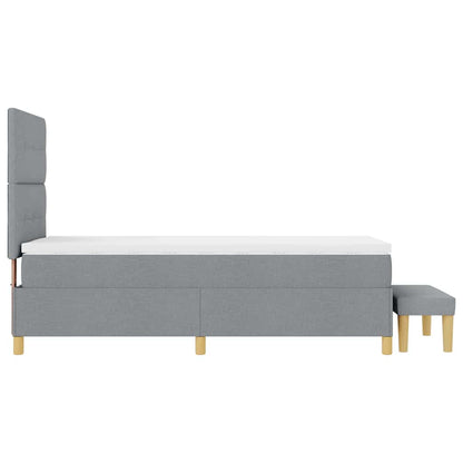 Letto a molle con testiera Grigio chiaro 190 x 90 cm Tessuto | homemem39