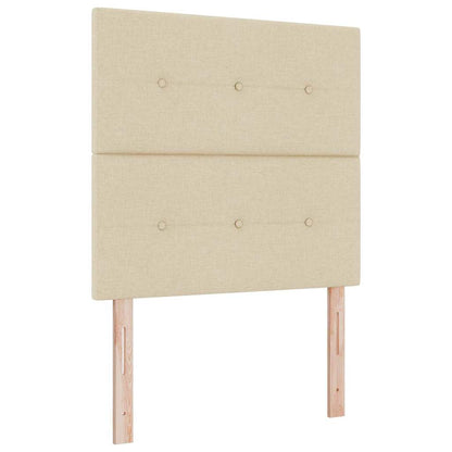 Letto a molle con testiera Crema 200 x 90 cm Tessuto | homemem39