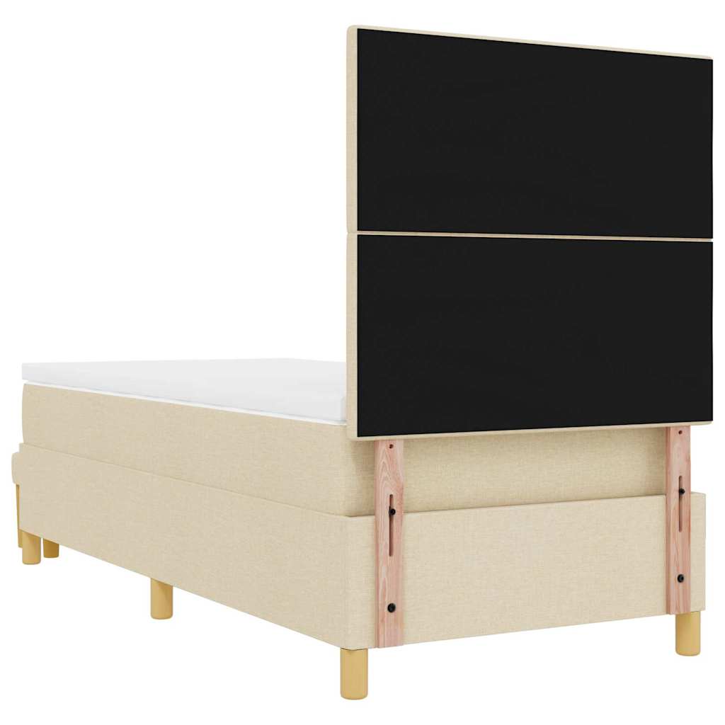 Letto a molle con testiera Crema 200 x 90 cm Tessuto | homemem39