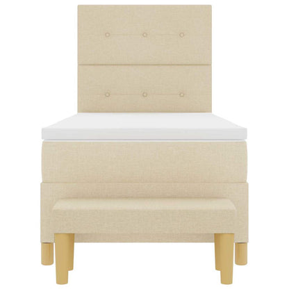 Letto a molle con testiera Crema 200 x 90 cm Tessuto | homemem39
