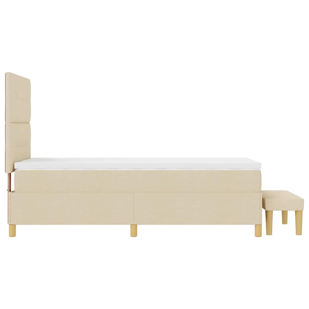 Letto a molle con testiera Crema 200 x 90 cm Tessuto | homemem39