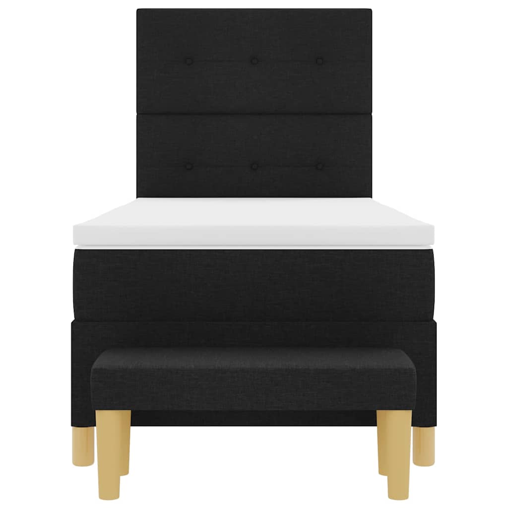 Letto a molle con materasso Nero 100 x 200 cm Tessuto