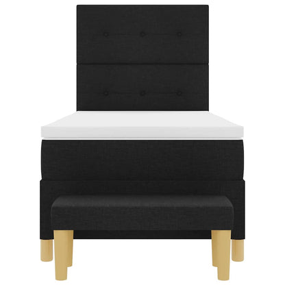 Letto a molle con materasso Nero 100 x 200 cm Tessuto