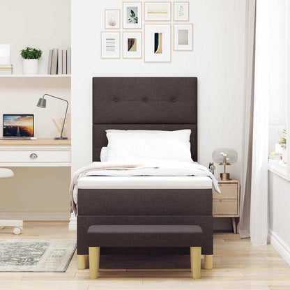 Letto a molle con testiera Marrone Scuro 200 x 100 cm Tessuto | homemem39
