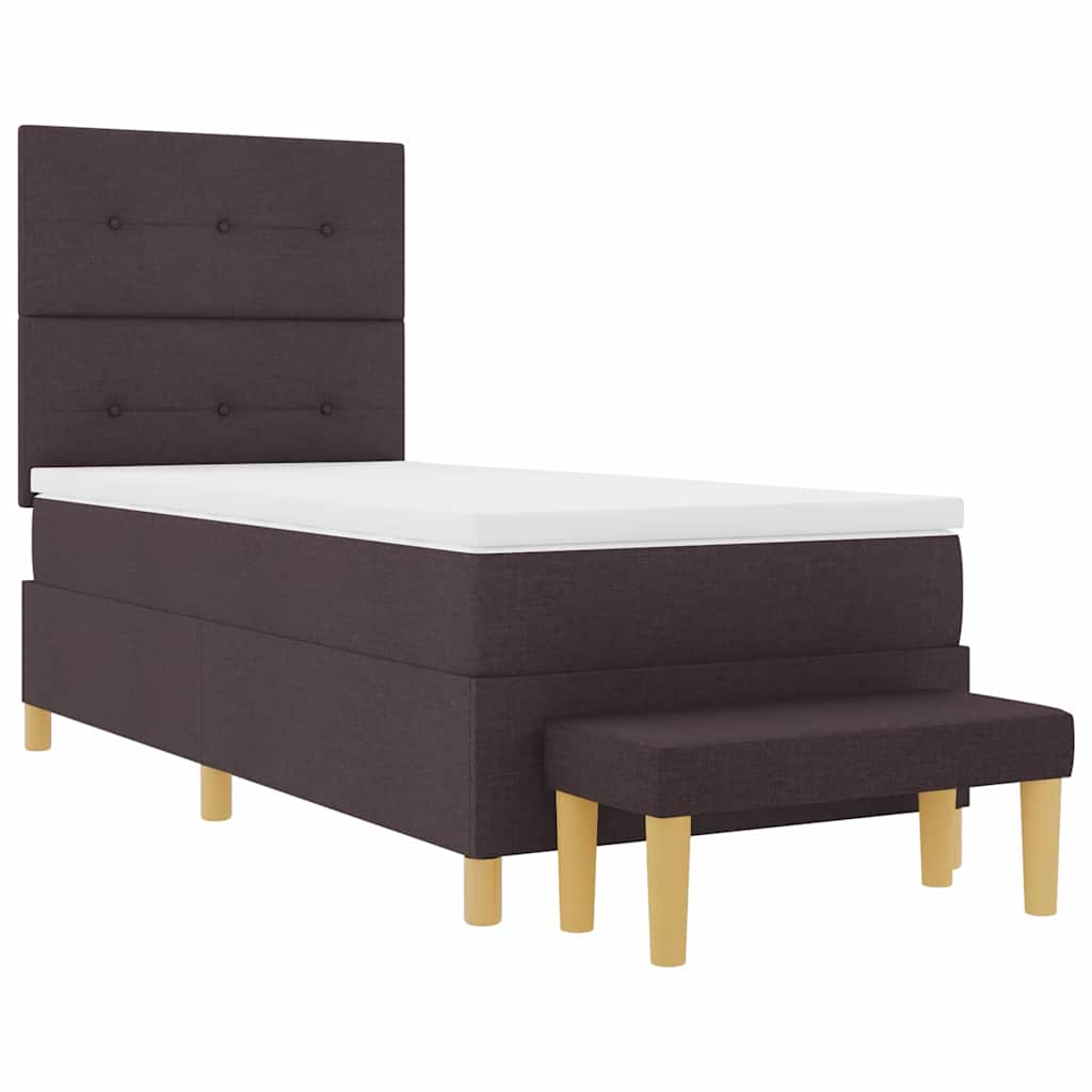 Letto a molle con testiera Marrone Scuro 200 x 100 cm Tessuto | homemem39