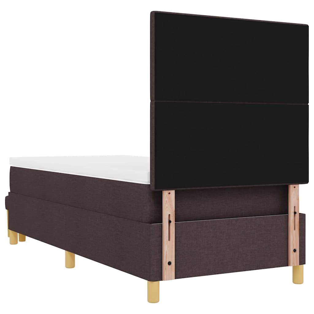 Letto a molle con testiera Marrone Scuro 200 x 100 cm Tessuto | homemem39