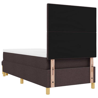 Letto a molle con testiera Marrone Scuro 200 x 100 cm Tessuto | homemem39
