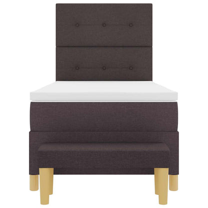 Letto a molle con testiera Marrone Scuro 200 x 100 cm Tessuto | homemem39