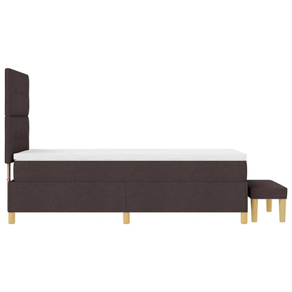 Letto a molle con testiera Marrone Scuro 200 x 100 cm Tessuto | homemem39