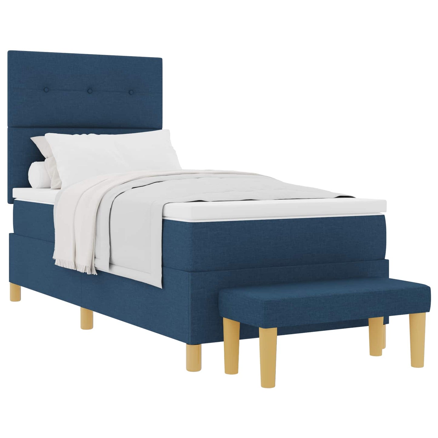 Letto a molle con testiera Blu 200 x 100 cm Tessuto | homemem39
