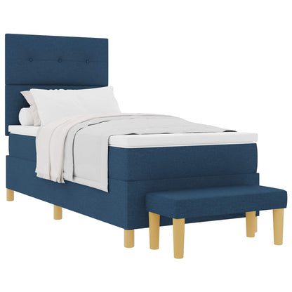 Letto a molle con testiera Blu 200 x 100 cm Tessuto | homemem39