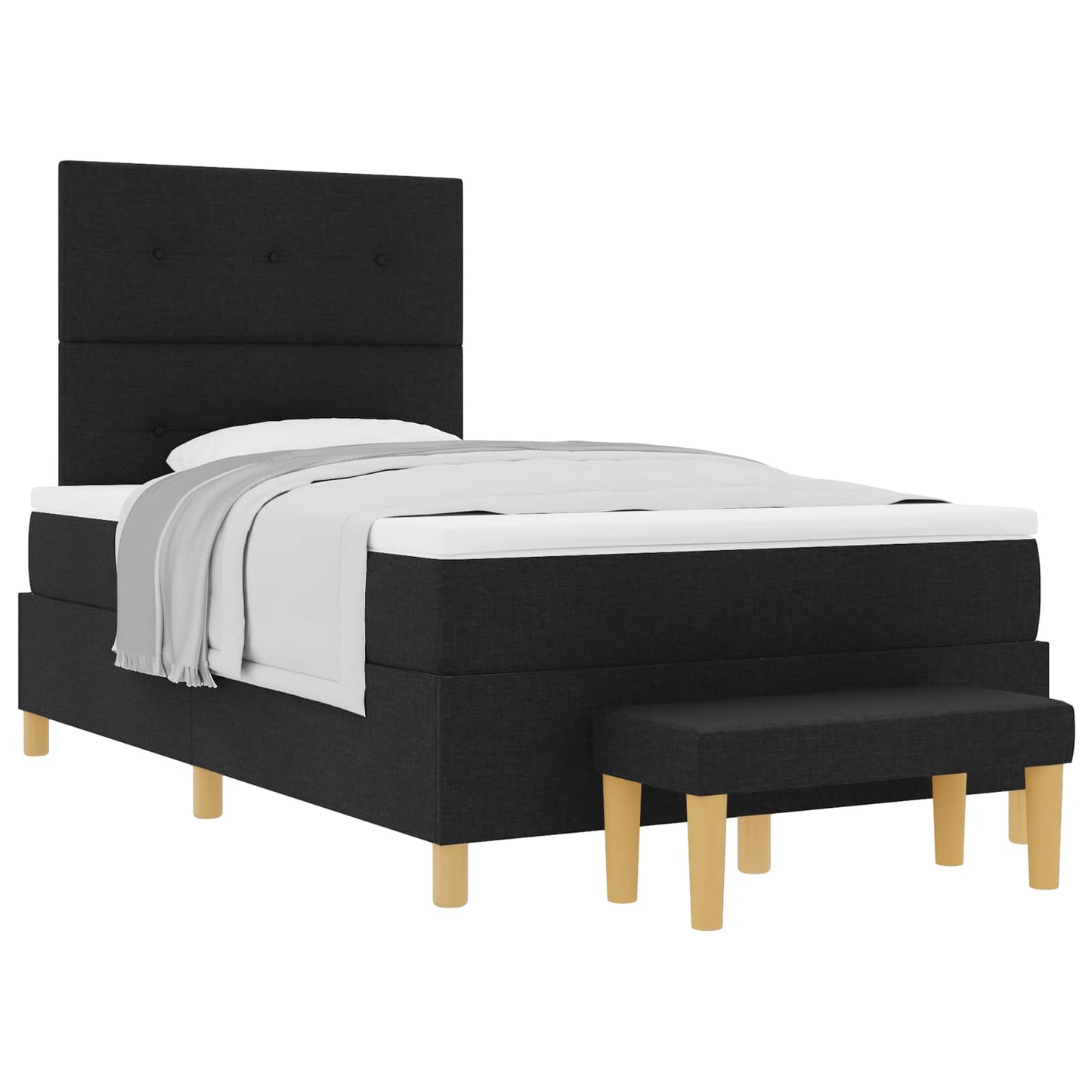 Letto a molle con testiera Nero 190 x 120 cm Tessuto | homemem39