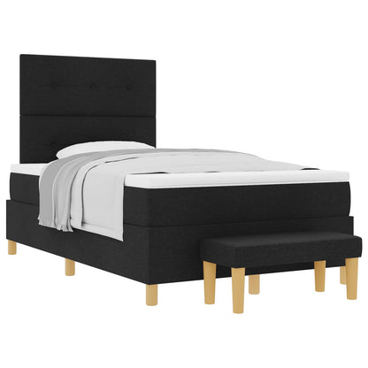 Letto a molle con testiera Nero 190 x 120 cm Tessuto | homemem39