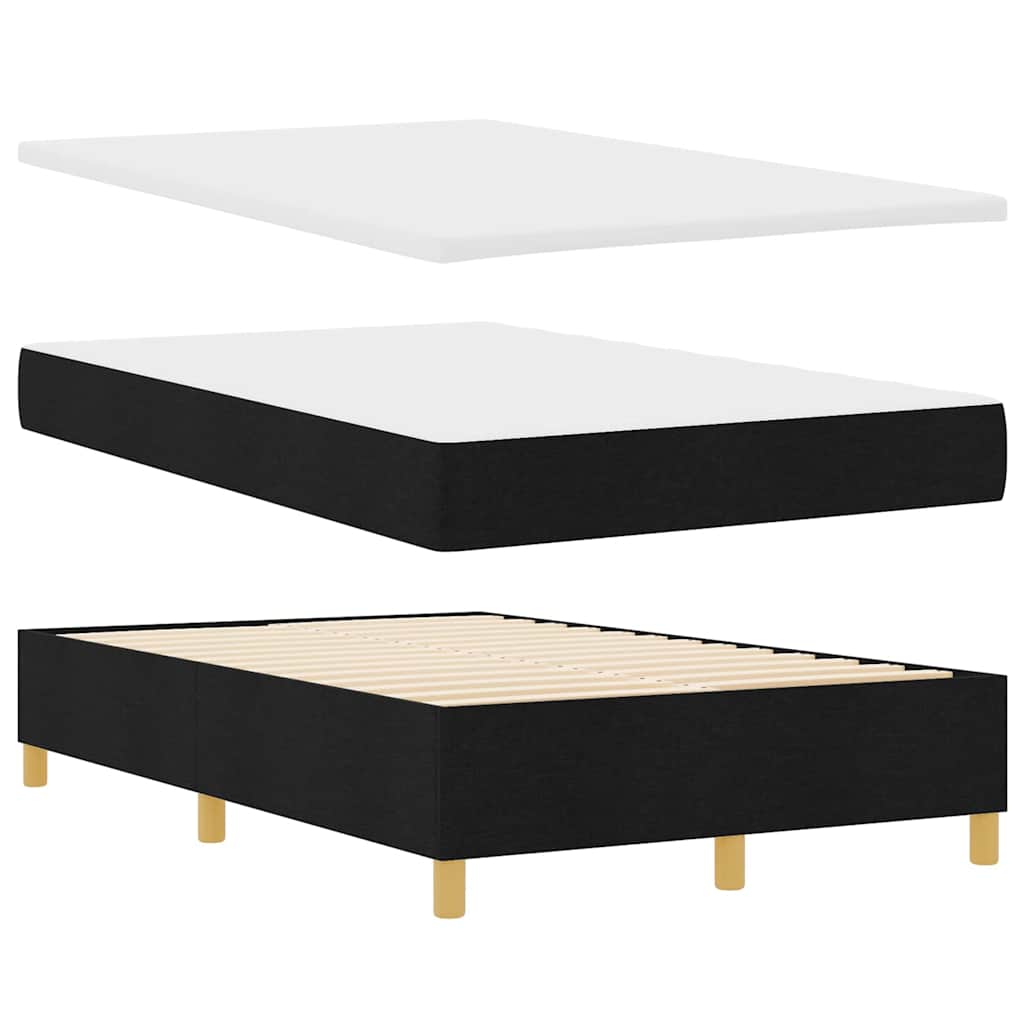 Letto a molle con testiera Nero 190 x 120 cm Tessuto | homemem39