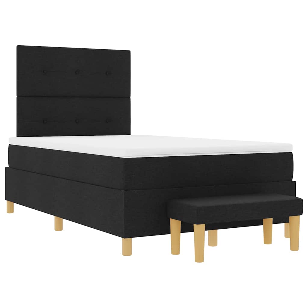 Letto a molle con testiera Nero 190 x 120 cm Tessuto | homemem39