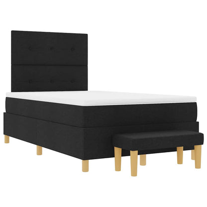 Letto a molle con testiera Nero 190 x 120 cm Tessuto | homemem39