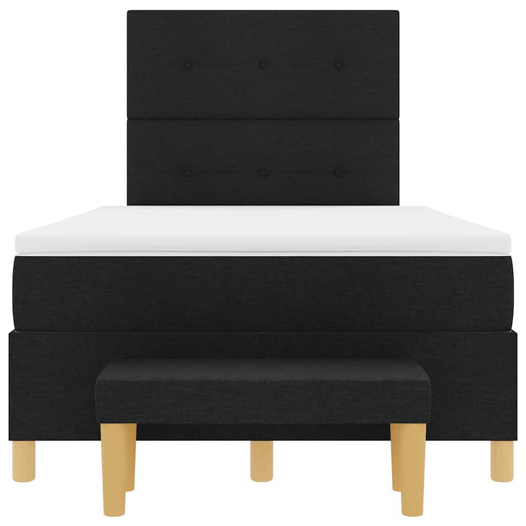 Letto a molle con testiera Nero 190 x 120 cm Tessuto | homemem39