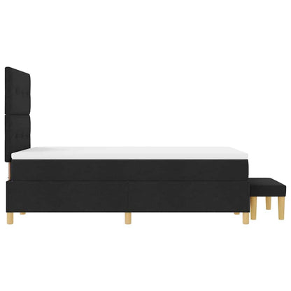 Letto a molle con testiera Nero 190 x 120 cm Tessuto | homemem39