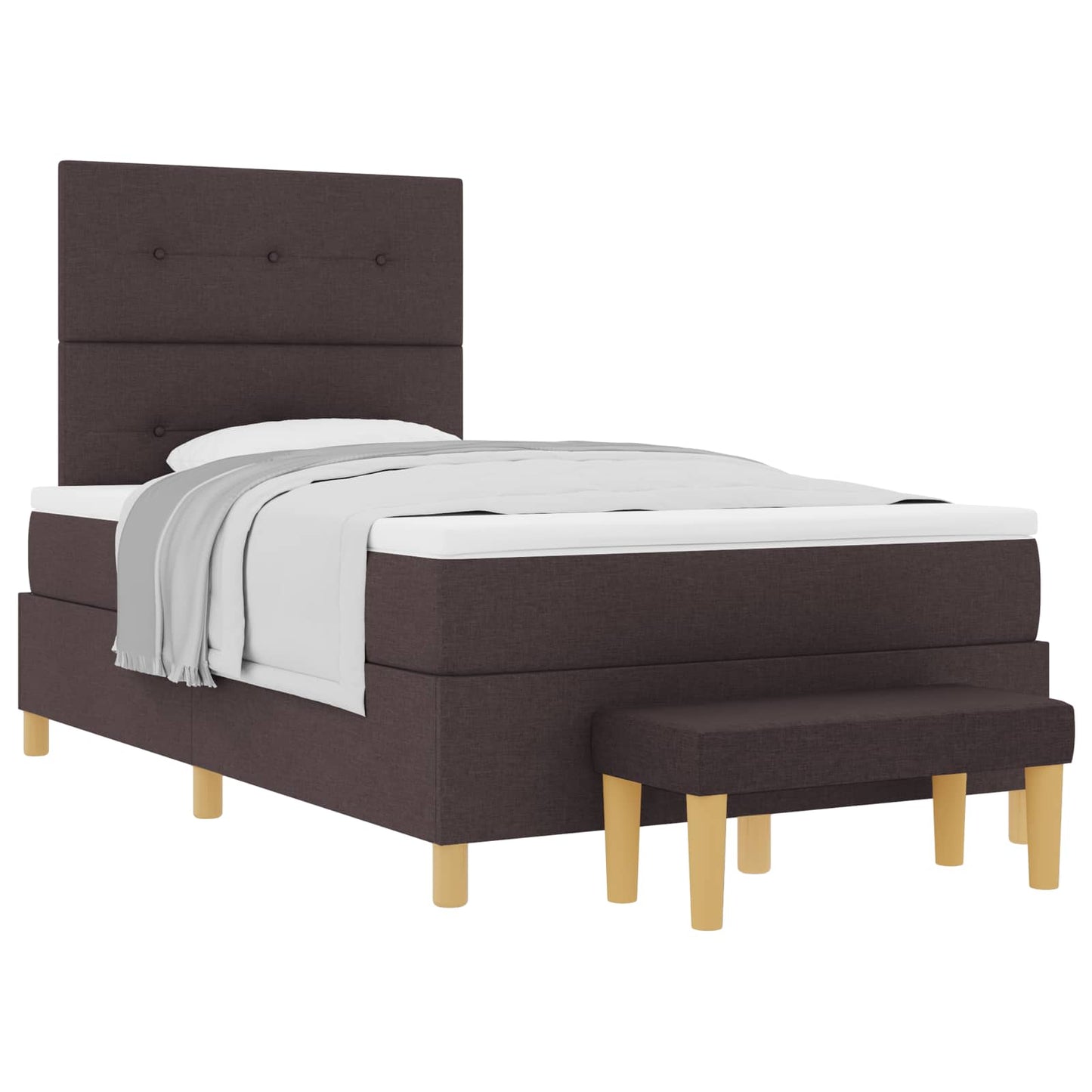 Letto a molle con testiera Marrone Scuro 190 x 120 cm Tessuto | homemem39