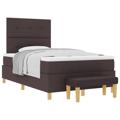 Letto a molle con testiera Marrone Scuro 190 x 120 cm Tessuto | homemem39