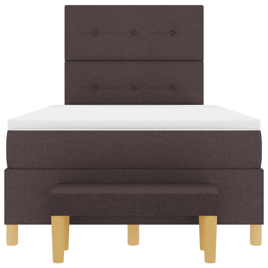 Letto a molle con testiera Marrone Scuro 190 x 120 cm Tessuto | homemem39