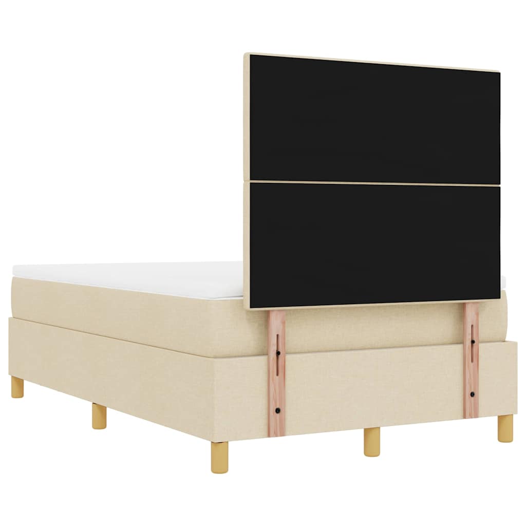 Letto a molle con testiera Crema 190 x 120 cm Tessuto | homemem39