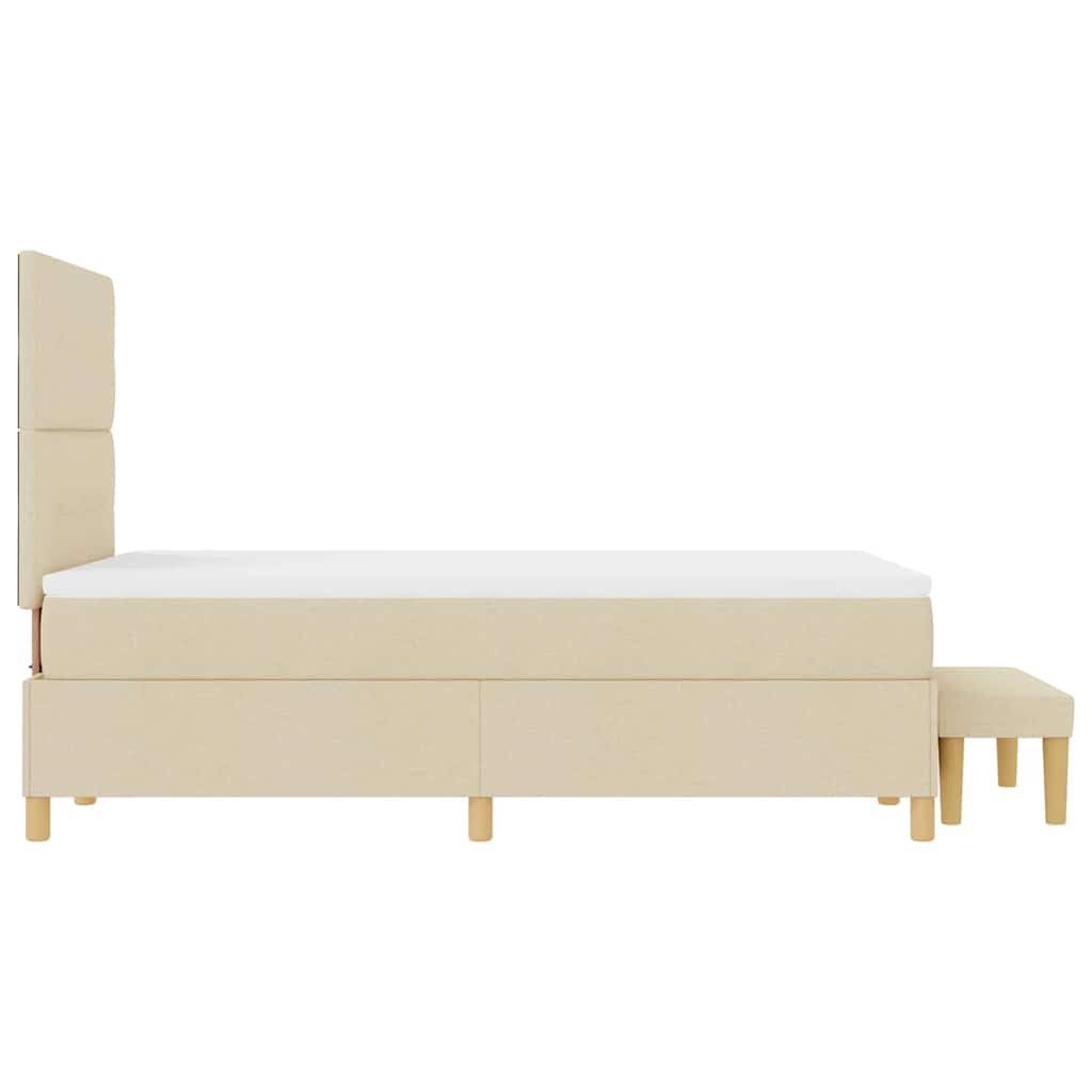 Letto a molle con testiera Crema 190 x 120 cm Tessuto | homemem39