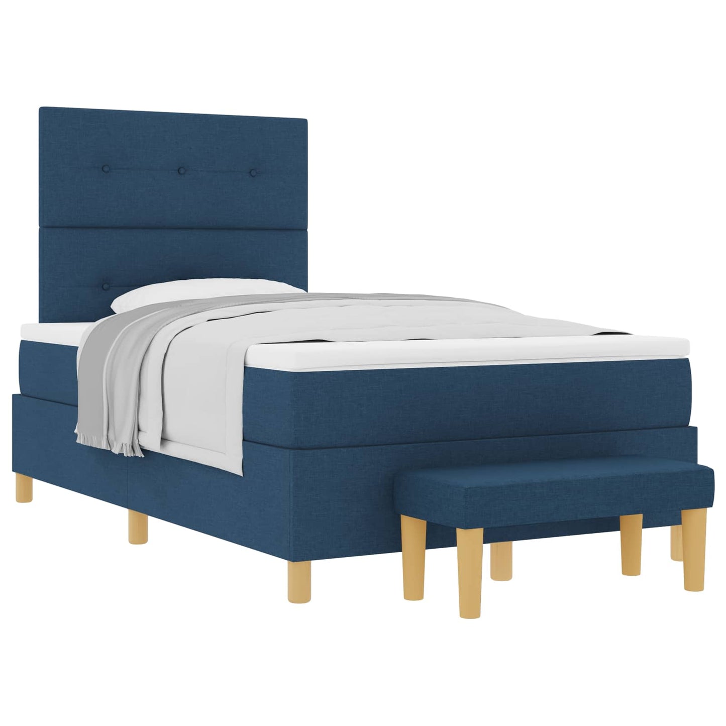 Letto a molle con testiera Blu 190 x 120 cm Tessuto | homemem39