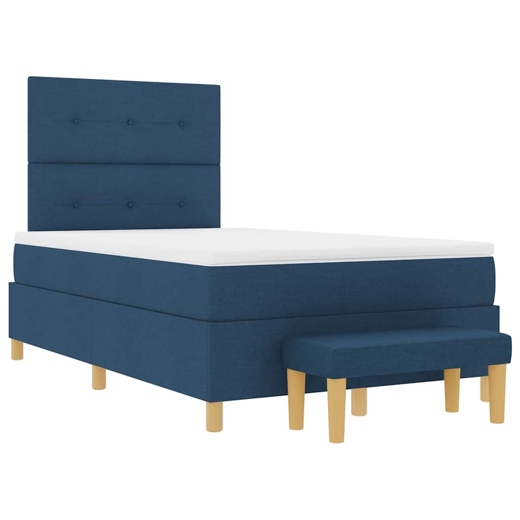 Letto a molle con testiera Blu 190 x 120 cm Tessuto | homemem39