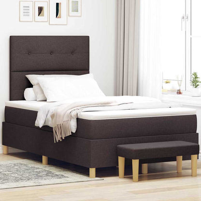 Letto a molle con testiera Marrone scuro 200 x 120 cm Tessuto | homemem39