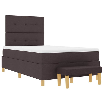 Letto a molle con testiera Marrone scuro 200 x 120 cm Tessuto | homemem39