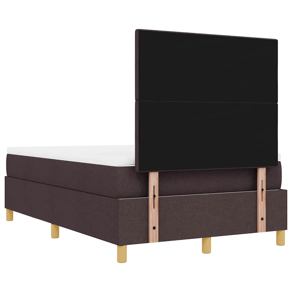 Letto a molle con testiera Marrone scuro 200 x 120 cm Tessuto | homemem39