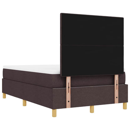 Letto a molle con testiera Marrone scuro 200 x 120 cm Tessuto | homemem39