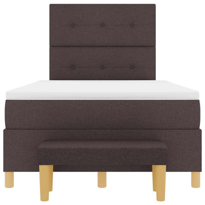 Letto a molle con testiera Marrone scuro 200 x 120 cm Tessuto | homemem39