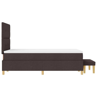 Letto a molle con testiera Marrone scuro 200 x 120 cm Tessuto | homemem39