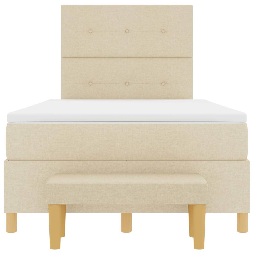 Letto a molle con testiera Crema 200 x 120 cm Tessuto | homemem39