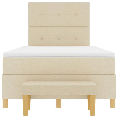 Letto a molle con testiera Crema 200 x 120 cm Tessuto | homemem39