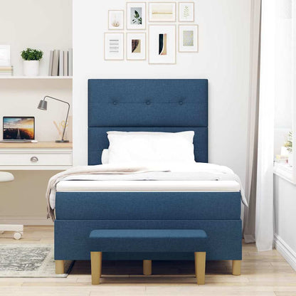Letto a molle con testiera Blu 200 x 120 cm Tessuto | homemem39