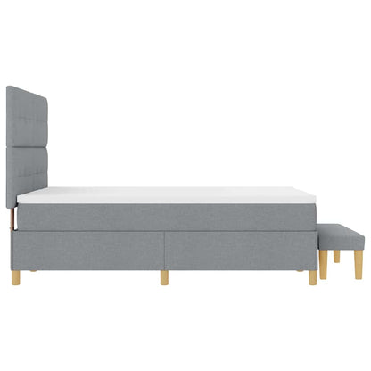 Letto a molle con testiera Grigio chiaro 190 x 140 cm Tessuto | homemem39