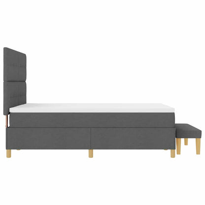 Letto a molle con testiera Grigio scuro 190 x 140 cm Tessuto | homemem39